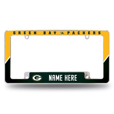 Rico Industries NFL Football Green Bay Packers Personalized/Custom 12" x 6" Chrome All Over Automotive License Plate Frame for Car/Truck/SUV