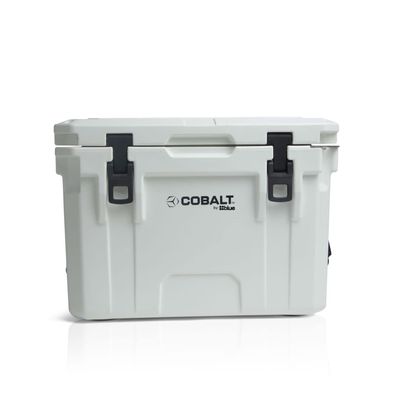 Cobalt 25 Quart Roto-Molded Super Ice Cooler | Large Ice Chest Holds Ice Up to 3 Days | (White)