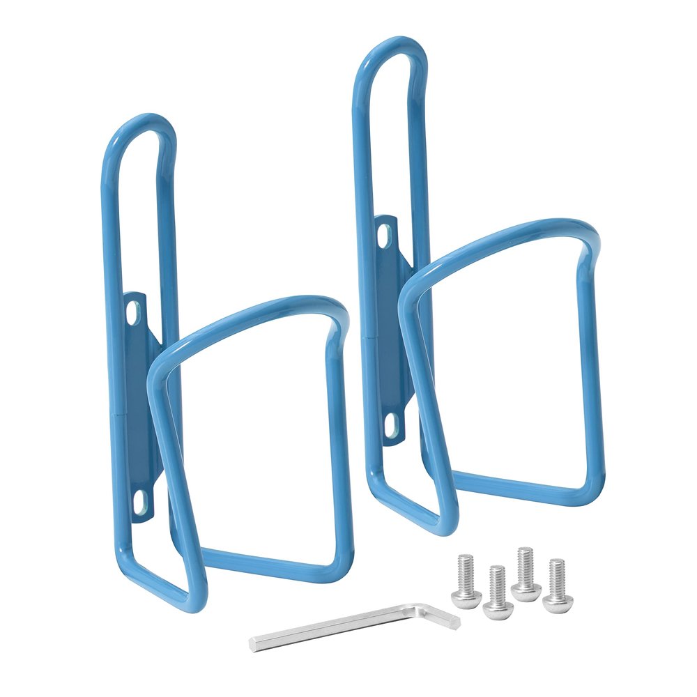 BW USA Aluminum Bike Water Bottle Cages  Great for MTB and Road Bicycles  2 Pack - Agean Blue