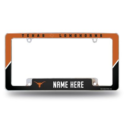 Rico Industries NCAA Texas Longhorns Personalized/Custom 12" x 6" Chrome All Over Automotive License Plate Frame for Car/Truck/SUV