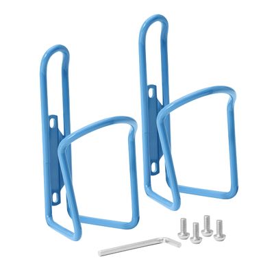 BW USA Aluminum Bike Water Bottle Cages  Great for MTB and Road Bicycles  2 Pack - Azure Blue