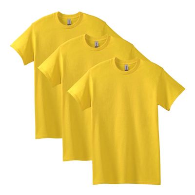 Gildan Men's Heavy Cotton T-Shirt, Style G5000, Multipack, Daisy (3-Pack), Small