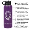 LaserGram Personalized Water Bottle, Flag of Mexico, Stainless Steel Double Wall Vacuum Insulated with Flip Top Straw, Custom Engraved Gift (40oz / 1180ml Dark Purple) view 3