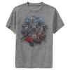 Teenage Mutant Ninja Turtles Kid's Heroes in A Half Shell T-Shirt, Charcoal Heather, Medium view 1