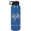 LaserGram Personalized Water Bottle, Dragon, Stainless Steel Double Wall Vacuum Insulated with Flip Top Straw, Custom Engraved Gift (40oz / 1180ml Dark Blue)