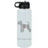 LaserGram Personalized Water Bottle, Schnauzer Dog, Stainless Steel Double Wall Vacuum Insulated with Flip Top Straw, Custom Engraved Gift (40oz / 1180ml Light Blue) view 1