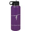 LaserGram Personalized Water Bottle, Gymnast Girl, Stainless Steel Double Wall Vacuum Insulated with Flip Top Straw, Custom Engraved Gift (40oz / 1180ml Dark Purple) view 1