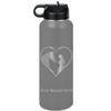 LaserGram Personalized Water Bottle, Horse Cowgirl Heart, Stainless Steel Double Wall Vacuum Insulated with Flip Top Straw, Custom Engraved Gift (40oz / 1180ml Gray) view 1