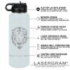 LaserGram Personalized Water Bottle, Flag of Puerto Rico, Stainless Steel Double Wall Vacuum Insulated with Flip Top Straw, Custom Engraved Gift (40oz / 1180ml Light Blue) view 3