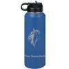 LaserGram Personalized Water Bottle, Horse Head 3, Stainless Steel Double Wall Vacuum Insulated with Flip Top Straw, Custom Engraved Gift (40oz / 1180ml Dark Blue) view 1