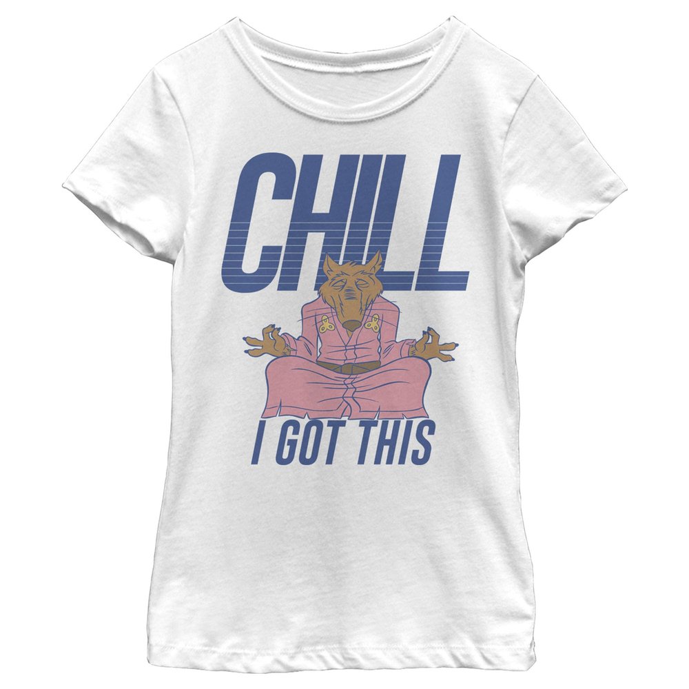 Teenage Mutant Ninja Turtles Girl's Chill Splinter T-Shirt, White, Small