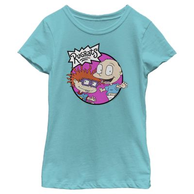 Rugrats Girl's Best Friends Chuckie & Tommy T-Shirt - Tahiti Blue - Small