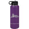 LaserGram Personalized Water Bottle, Tiger, Stainless Steel Double Wall Vacuum Insulated with Flip Top Straw, Custom Engraved Gift (40oz / 1180ml Dark Purple) view 1