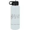 LaserGram Personalized Water Bottle, Music Staff, Stainless Steel Double Wall Vacuum Insulated with Flip Top Straw, Custom Engraved Gift (40oz / 1180ml Light Blue) view 1