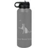 LaserGram Personalized Water Bottle, Cat with Butterfly, Stainless Steel Double Wall Vacuum Insulated with Flip Top Straw, Custom Engraved Gift (40oz / 1180ml Gray) view 1