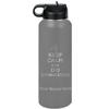 LaserGram Personalized Water Bottle, Keep Calm and Do Gymnastics, Stainless Steel Double Wall Vacuum Insulated with Flip Top Straw, Custom Engraved Gift (40oz / 1180ml Gray) view 1