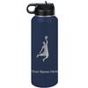 LaserGram Personalized Water Bottle, Basketball Slam Dunk Man, Stainless Steel Double Wall Vacuum Insulated with Flip Top Straw, Custom Engraved Gift (40oz / 1180ml Navy Blue) view 1