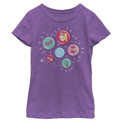 JoJo Siwa Girl's JoJo Buttons T-Shirt, Pur Berry, X-Large