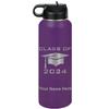 LaserGram Personalized Water Bottle, Grad Cap Class of 2023, 2024, 2025, 2026, 2027, Stainless Steel Double Wall Vacuum Insulated with Flip Top Straw, Custom Engraved Gift (40oz / 1180ml Dark Purple) view 1