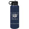 LaserGram Personalized Water Bottle, Grad Cap Class of 2023, 2024, 2025, 2026, 2027, Stainless Steel Double Wall Vacuum Insulated with Flip Top Straw, Custom Engraved Gift (40oz / 1180ml Navy Blue) view 1