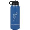 LaserGram Personalized Water Bottle, Sea Turtle Family, Stainless Steel Double Wall Vacuum Insulated with Flip Top Straw, Custom Engraved Gift (40oz / 1180ml Dark Blue) view 1