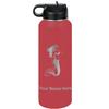 LaserGram Personalized Water Bottle, Mermaid, Stainless Steel Double Wall Vacuum Insulated with Flip Top Straw, Custom Engraved Gift (40oz / 1180ml Maroon) view 1