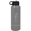 LaserGram Personalized Water Bottle, Ballet Dancer Woman, Stainless Steel Double Wall Vacuum Insulated with Flip Top Straw, Custom Engraved Gift (40oz / 1180ml Gray) view 1