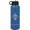 LaserGram Personalized Water Bottle, Adaptive Rowing, Stainless Steel Double Wall Vacuum Insulated with Flip Top Straw, Custom Engraved Gift (40oz / 1180ml Dark Blue)