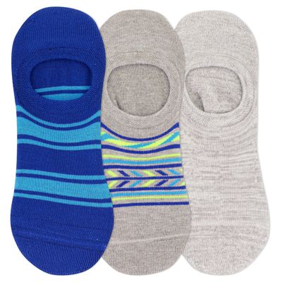 Hot Sox Men's Fun Conversation Starter Liner Socks-1 Cool & Funny Pattern Design Gifts, Geo Stripe (Gray Heather) (3 Pairs), Shoe Size: 6-12