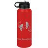 LaserGram Personalized Water Bottle, Drama Masks, Stainless Steel Double Wall Vacuum Insulated with Flip Top Straw, Custom Engraved Gift (40oz / 1180ml Red) view 1