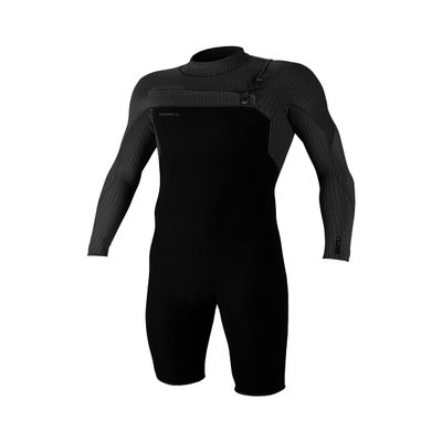O'Neill Men's Hyperfreak 2mm Chest Zip Longsleeve Spring Wetsuit S Black/Black