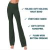 KQUZO Plus Size Woman Yoga High Waist Flare Tummy Control Bootleg Bell Bottom Casual Work Stretched Pants (Regular, Medium, Full_Dark Olive) view 2