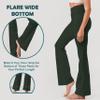 KQUZO Plus Size Woman Yoga High Waist Flare Tummy Control Bootleg Bell Bottom Casual Work Stretched Pants (Regular, Medium, Full_Dark Olive) view 3