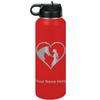 LaserGram Personalized Water Bottle, Horse Cowgirl Heart, Stainless Steel Double Wall Vacuum Insulated with Flip Top Straw, Custom Engraved Gift (40oz / 1180ml Red) view 1