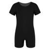 RUNQHUI Kids High Stretch Dance Gymnastics Leotard Unitards Biketards for Girls Ballet Dance Wear Sport Bodysuit Black 8 Years view 1