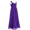 RUNQHUI Kids Girls Floral Lace Chiffon Wedding Party Bridesmaid Prom Dress Junior Evening Ball Gowns Formal Wear Purple 8 Years view 2