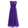 RUNQHUI Kids Girls Floral Lace Chiffon Wedding Party Bridesmaid Prom Dress Junior Evening Ball Gowns Formal Wear Purple 8 Years view 3