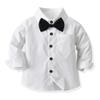 IBTOM CASTLE Toddler Baby Boys Bow Tie Button Up Dress Brilliant Shirt+Suspenders Trousers Gentleman Suits Wedding Baptism Christening Dedication Picture Photo Prop Black+White 2-3 Years view 2
