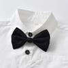 IBTOM CASTLE Toddler Baby Boys Bow Tie Button Up Dress Brilliant Shirt+Suspenders Trousers Gentleman Suits Wedding Baptism Christening Dedication Picture Photo Prop Black+White 2-3 Years view 3