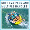 ZUP RDX River Lake Water Tube with 2 Soft EVA Deck Pads, 1-2 Rider Float, 60" Towable Tube view 3