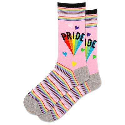 Hot Sox womens Crew Socks, Pink, 9 11 US