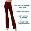 KQUZO Plus Size Woman Yoga High Waist Flare Tummy Control Bootleg Bell Bottom Casual Work Stretched Pants (Regular, Large, Full_Burgundy) view 2