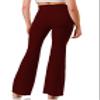 KQUZO Plus Size Woman Yoga High Waist Flare Tummy Control Bootleg Bell Bottom Casual Work Stretched Pants (Regular, Large, Full_Burgundy) view 4