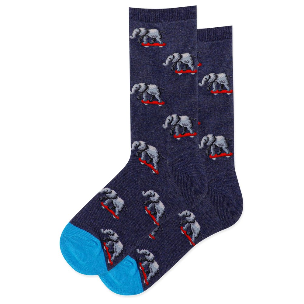 Hot Sox unisex child Crew Socks, Blue, Large US