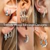 Adoyi Silver Hoop Earrings Set for Women Girls Gold Twisted Huggie Hoops Earrings 14K White Gold Plated Earrings for Women Lightweight 9 Pairs jewelry for women Girl Gift view 4