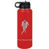 LaserGram Personalized Water Bottle, Football Player, Stainless Steel Double Wall Vacuum Insulated with Flip Top Straw, Custom Engraved Gift (40oz / 1180ml Red) view 1