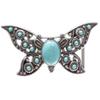 Perforated Turquoise Stone Butterfly Belt Buckle view 1