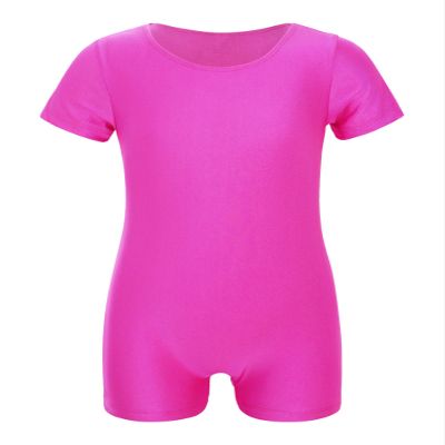 RUNQHUI Kids High Stretch Dance Gymnastics Leotard Unitards Biketards for Girls Ballet Dance Wear Sport Bodysuit Purple 4 Years