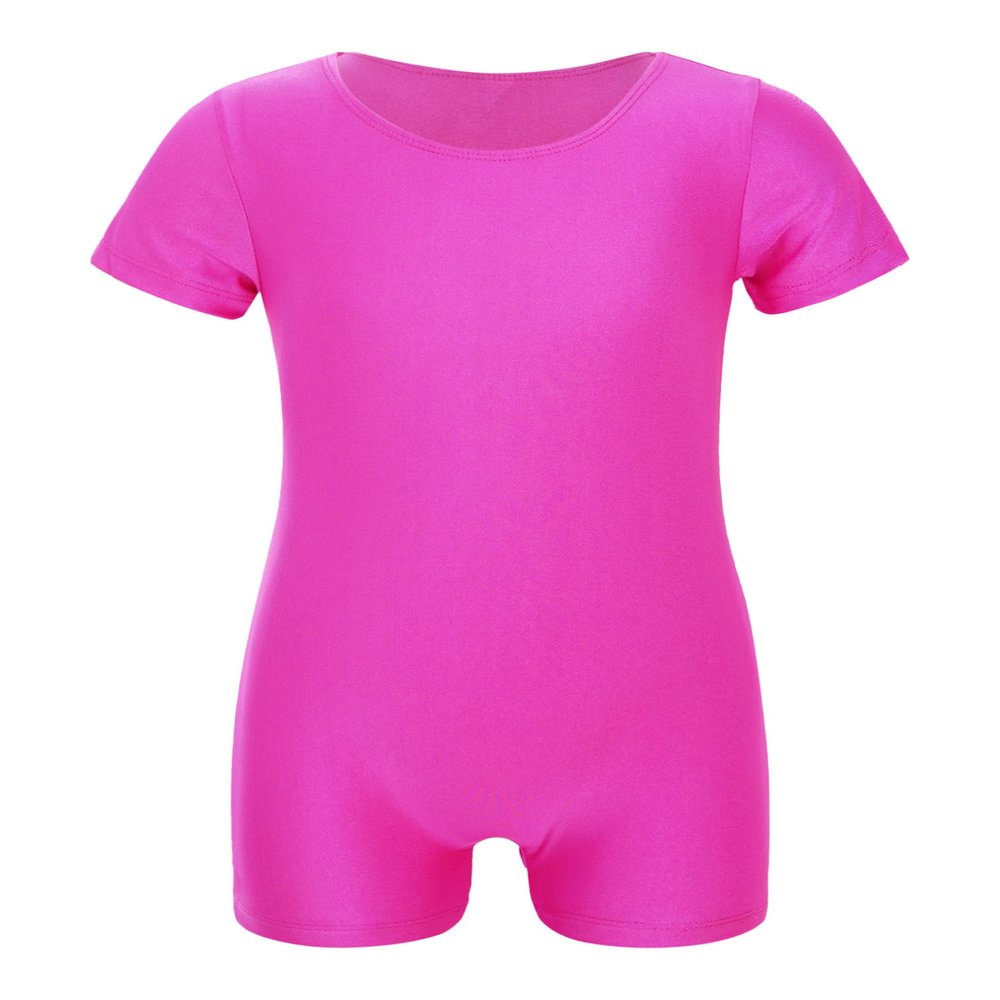 RUNQHUI Kids High Stretch Dance Gymnastics Leotard Unitards Biketards for Girls Ballet Dance Wear Sport Bodysuit Purple 4 Years