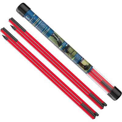 CAITON Golf Alignment Sticks 2 Sets - 48inch Alignment Practice Rods, Foldable for Easy Portability, Golf Training Aids to Improve Golf Swing, Putting Posture, with Storage Tube (Three-Stage Red)
